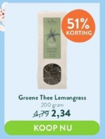 Holland & Barrett Groene thee lemongrass 200 gram aanbieding