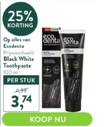 Holland & Barrett Black white toothpaste 100 ml aanbieding