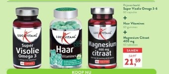 Holland & Barrett Super visolie omega 3-6 60 capsules + haar vitamines 60 gummies magnesium citraat 400 mg 60 tabletten aanbieding