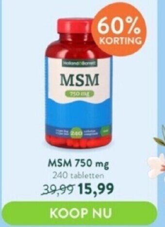 Holland & Barrett MSM 750 mg 240 tabletten aanbieding