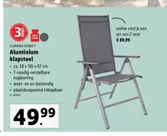 Lidl Livarno home aluminium klapstoel aanbieding