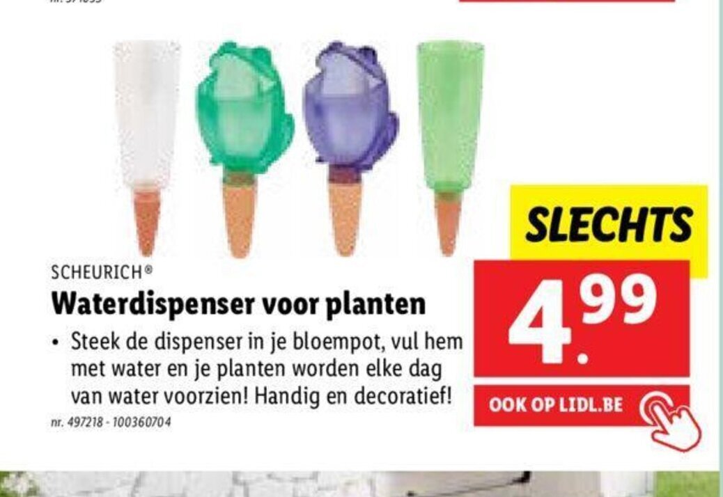 Scheurich waterdispenser voor planten promotie bij Lidl
