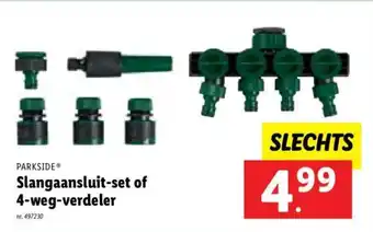 Lidl Parkside slangaansluit -set of 4-weg-verdeler aanbieding