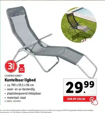 Lidl Livarno home kantelbaar ligbed aanbieding