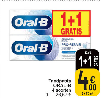 Cora Oral-B tandpasta 2 x 75ml aanbieding
