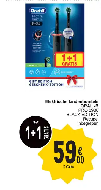 Cora Oral-B elektrische tandenborstels pro 3900 black edition 2 stuks aanbieding