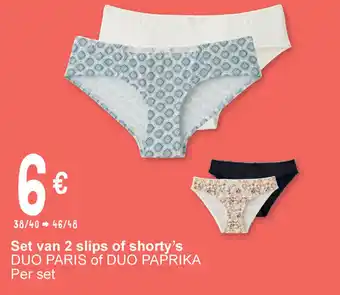 Cora Influx set van 2 slips of shorty's duo paris of duo paprika per set aanbieding