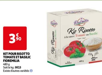 Auchan Fioremilia Kit Pour Risotto Tomate Et Basilic 480g aanbieding