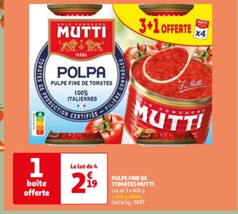 Mutti Pulpe Fine De Tomates 3 x 400g