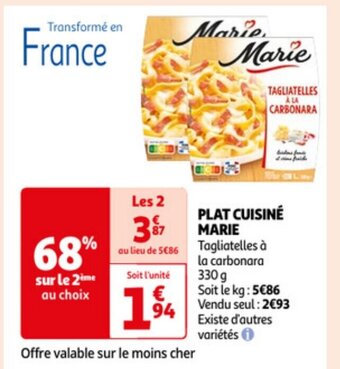 Auchan Marie Plat Cuisine 330g aanbieding