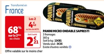 Panini Micro Ondable Sapresti 160g