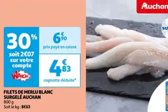 Auchan Filets De Merlu Blanc Surgele Auchan 800g aanbieding