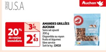 Auchan Amandes Grillees Auchan 200g aanbieding