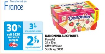 Auchan Danonino Aux Fruits 24 x 50g aanbieding