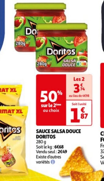 Auchan Doritos Sauce Salsa Douce 280g aanbieding