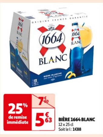 Auchan 1664 blanc biere 12 x 25cl aanbieding
