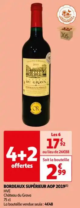 Auchan Chateau du grava Bordeaux superieur AOP 2019 75cl aanbieding