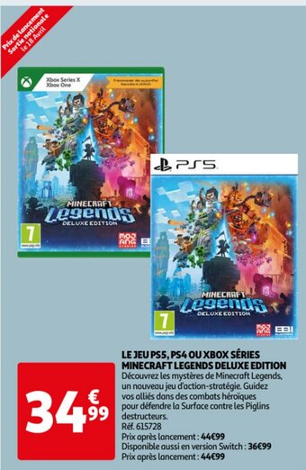 Auchan Le jeu PS5, PS4 ou xbox series minecraft legends deluxe edition aanbieding