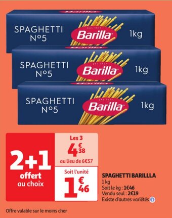Auchan Barilla spaghetti 1kg aanbieding