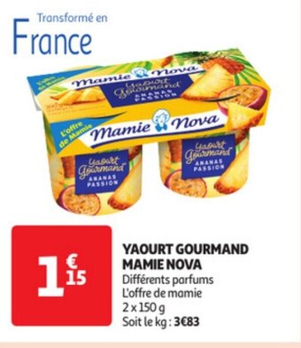 Auchan Mamie nova yaourt gourmand 2 x 150g aanbieding