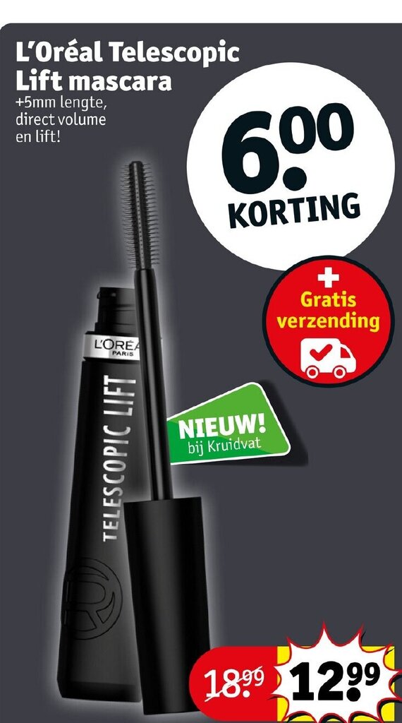 L'Oreal telescopic lift mascara promotie bij Kruidvat