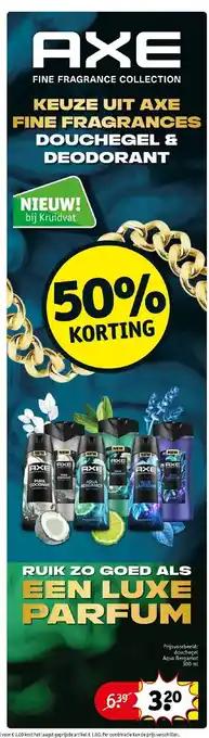 Kruidvat Axe douchegel aqua bergamot 300ml aanbieding