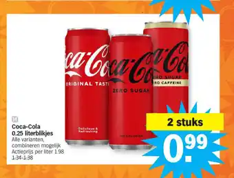 Albert Heijn Coca-cola 0.25 literblikjes aanbieding