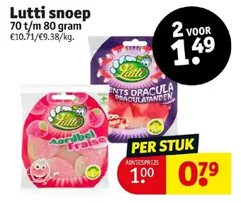 Kruidvat Lutti Snoep 70 t/m 80gram aanbieding