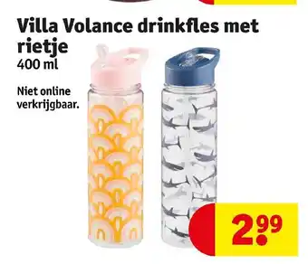 Kruidvat Villa Volance Drinkfles met Rietje 400ml aanbieding