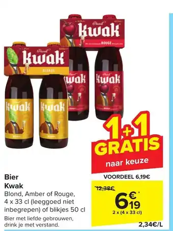 Carrefour Kwak Bier 2 x (4 x 33cl) aanbieding