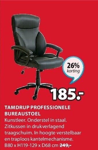 Jysk Tamdrup professionele bureaustoel aanbieding