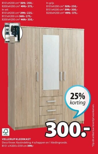 Jysk Vellerup kleerkast aanbieding