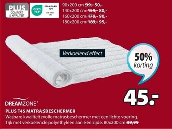 Jysk Plus t45 matrasbeschermer aanbieding