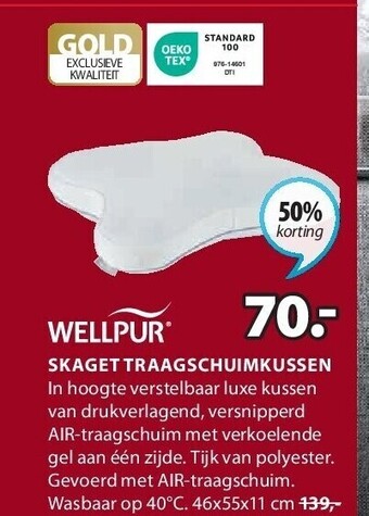 Jysk Skaget traagschuimkussen aanbieding