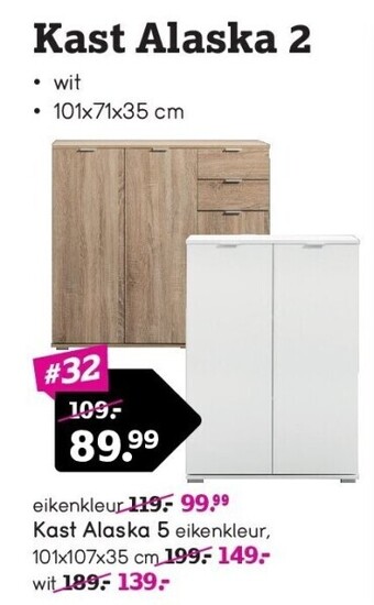 Leen Bakker Kast alaska 2 aanbieding
