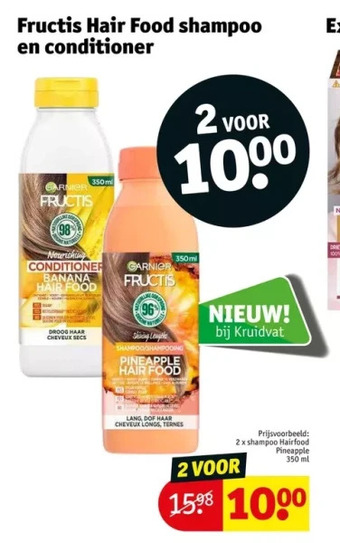 Kruidvat Fructis hair food shampoo en conditioner aanbieding