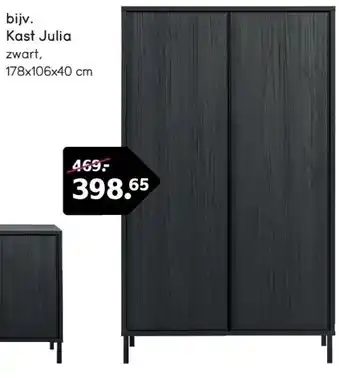 Leen Bakker Kast julia zwart aanbieding