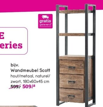 Leen Bakker Wandmeubel scott aanbieding