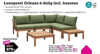 Leen Bakker Loungeset orleans 6-delig incl. kussens aanbieding