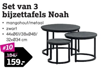 Leen Bakker Set van 3 bijzettafels noah aanbieding