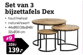 Set van 3 bijzettafels dex