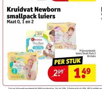 Kruidvat Kruidvat newborn smallpack luiers aanbieding