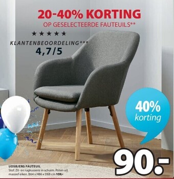 Jysk Udsbjerg fauteuil aanbieding