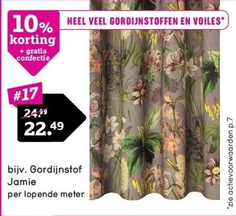 Leen Bakker Gordijnstof jamie aanbieding