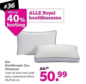 Leen Bakker Hoofdkussen duo climacool aanbieding