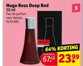 Kruidvat Hugo boss deep red 50 ml aanbieding