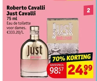 Kruidvat Roberto cavalli just cavalli 75 ml aanbieding