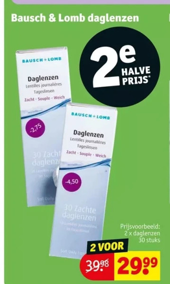 Kruidvat Bausch & lomb daglenzen aanbieding