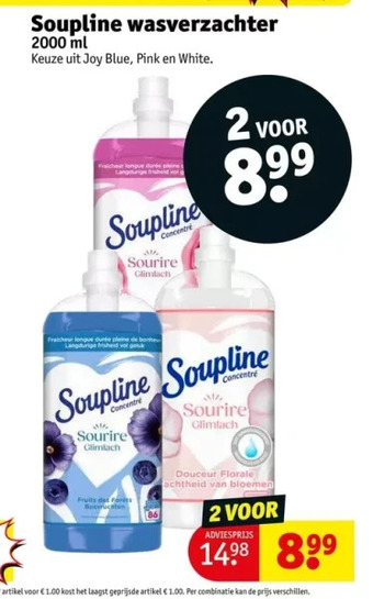 Kruidvat Soupline wasverzachter 2000 ml aanbieding