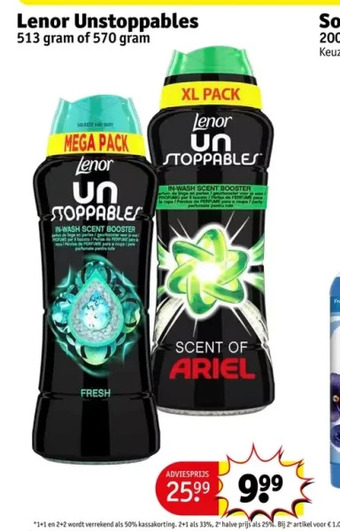 Kruidvat Lenor unstoppables aanbieding